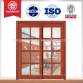 Glass balcony sliding wood glass door design